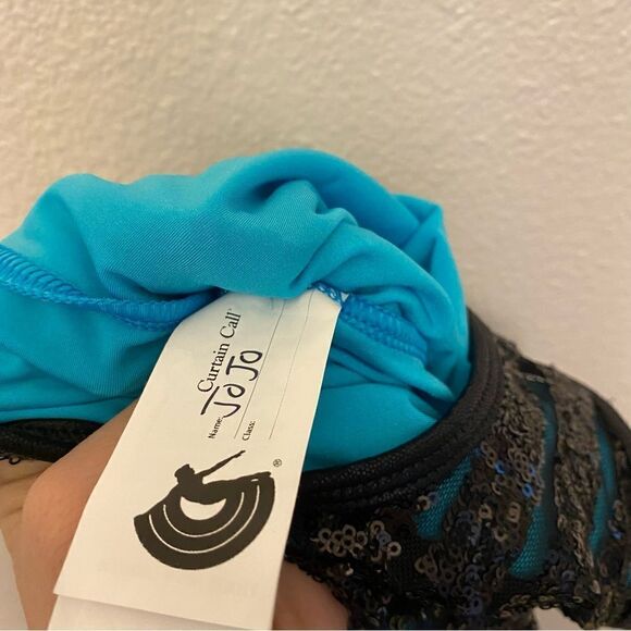 Curtain Call Dance Costume lyrical teal sequin dress J5246 child medium CME - Picture 10 of 12